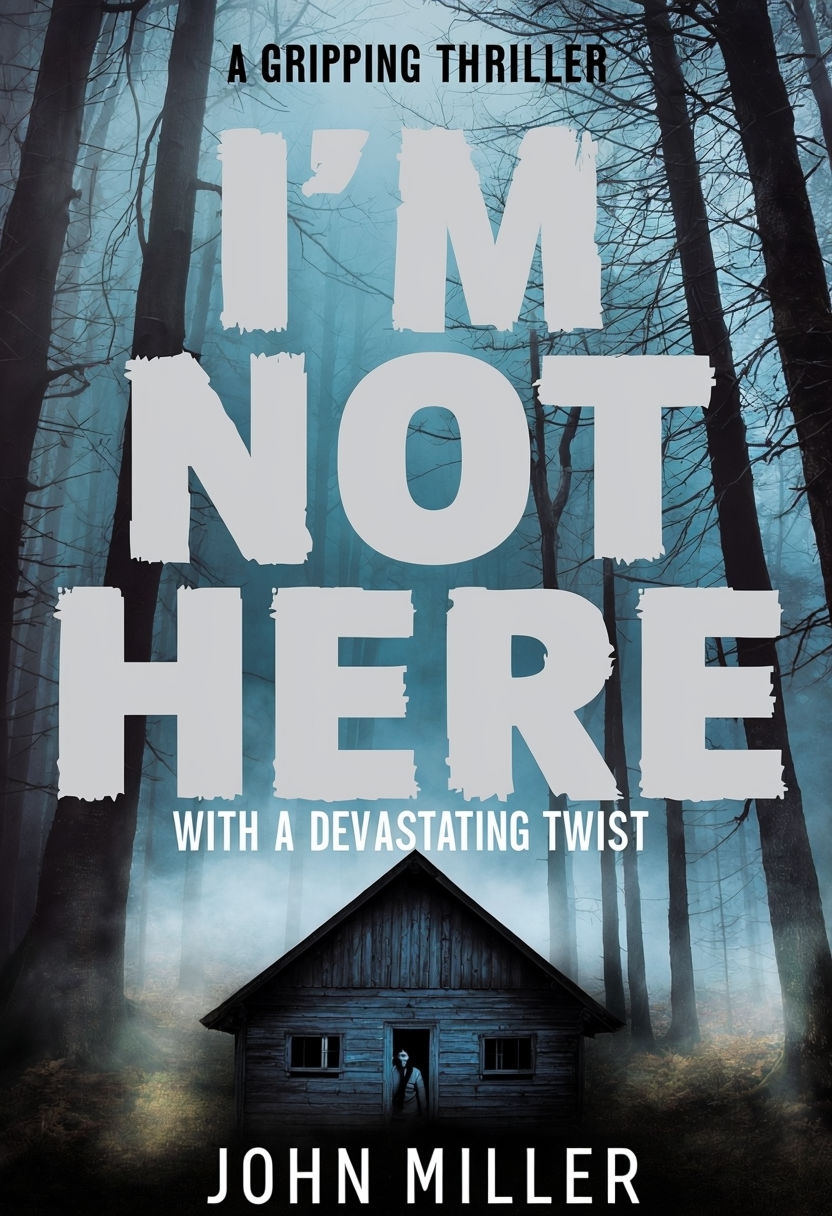 Eerie Forest Scene with Cabin and Shadows - I'm Not Here EBook Cover