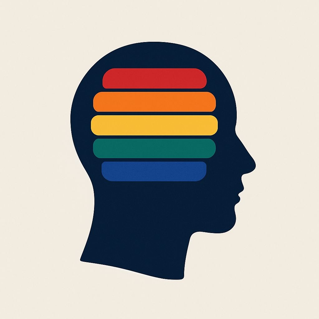 Colorful Brain Silhouette Minimalist Modern Logo