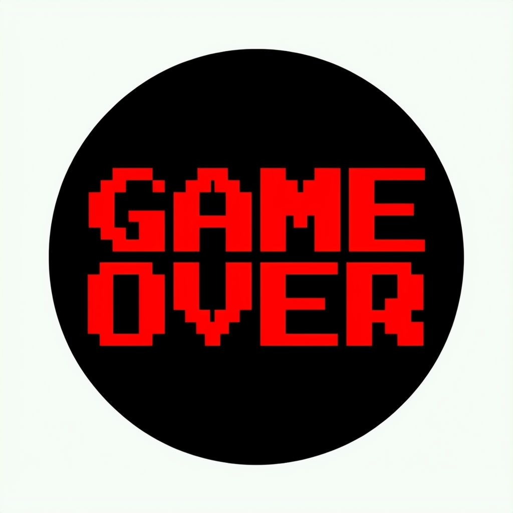Retro Game Over Pixelated Text Illustration Sticker