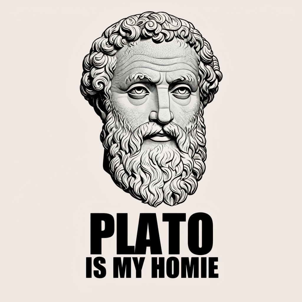 Humorous Plato is My Homie Graphic Design T-Shirt