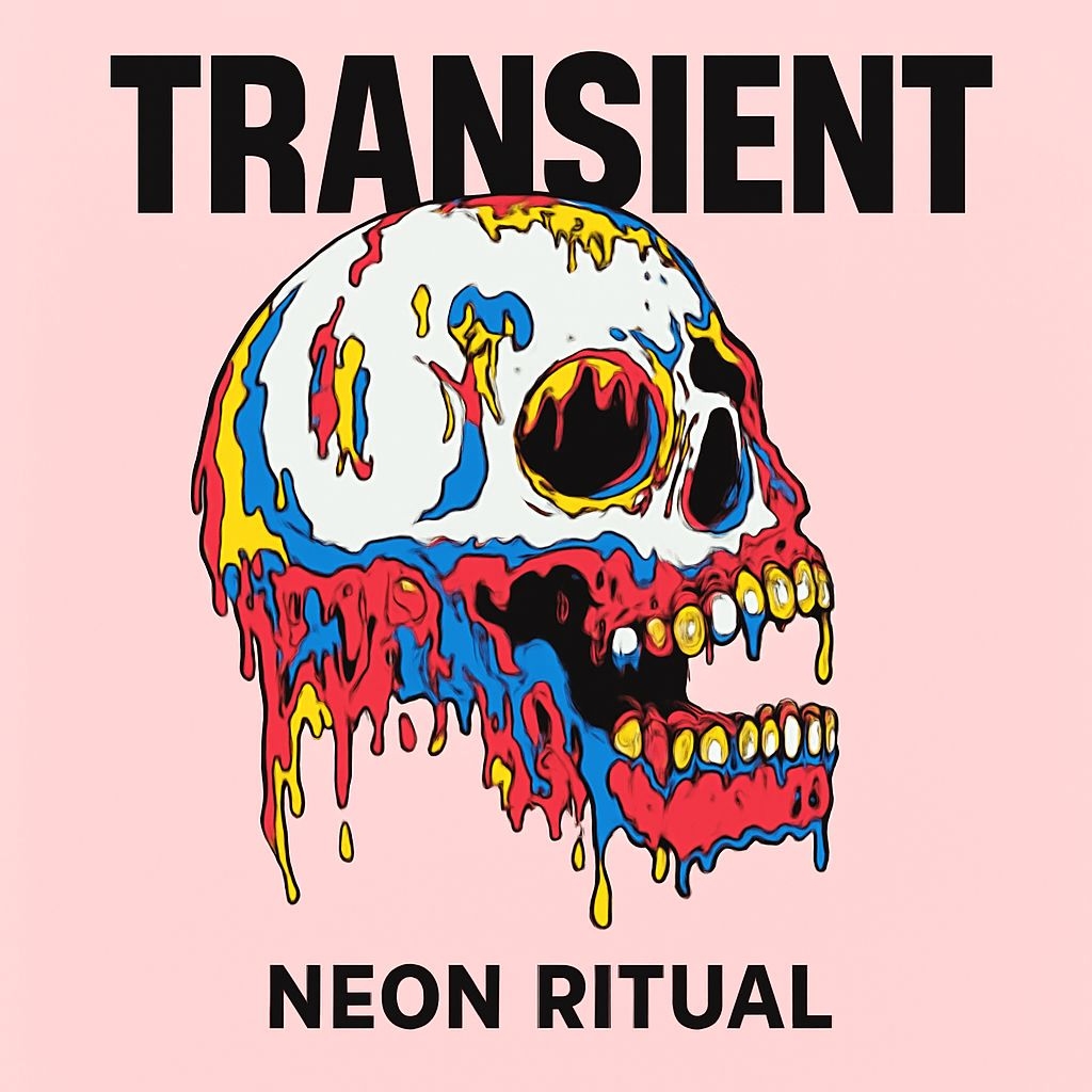 Vibrant Dripping Skull Pop Art Illustration for Music Album Cover