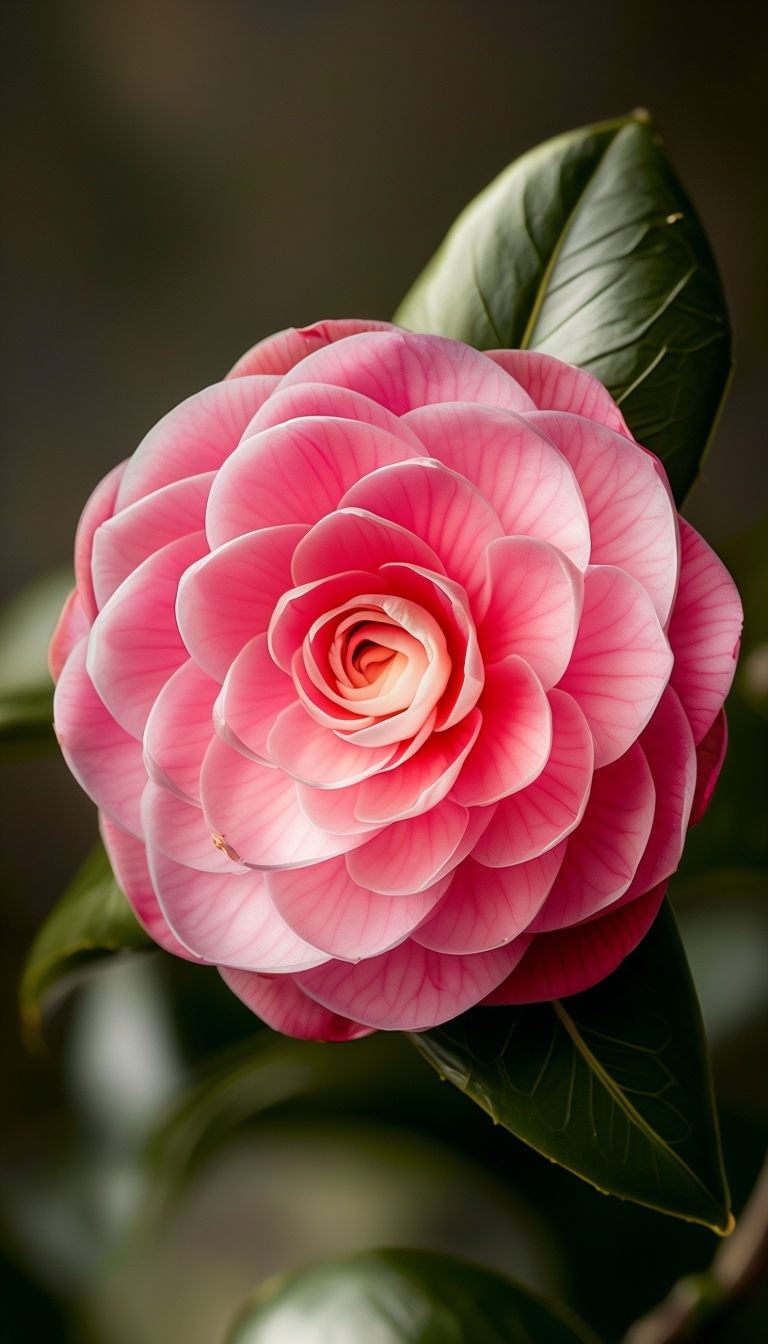 Delicate Pink Camellia Blossom Close-Up Botanical Mobile Wallpaper