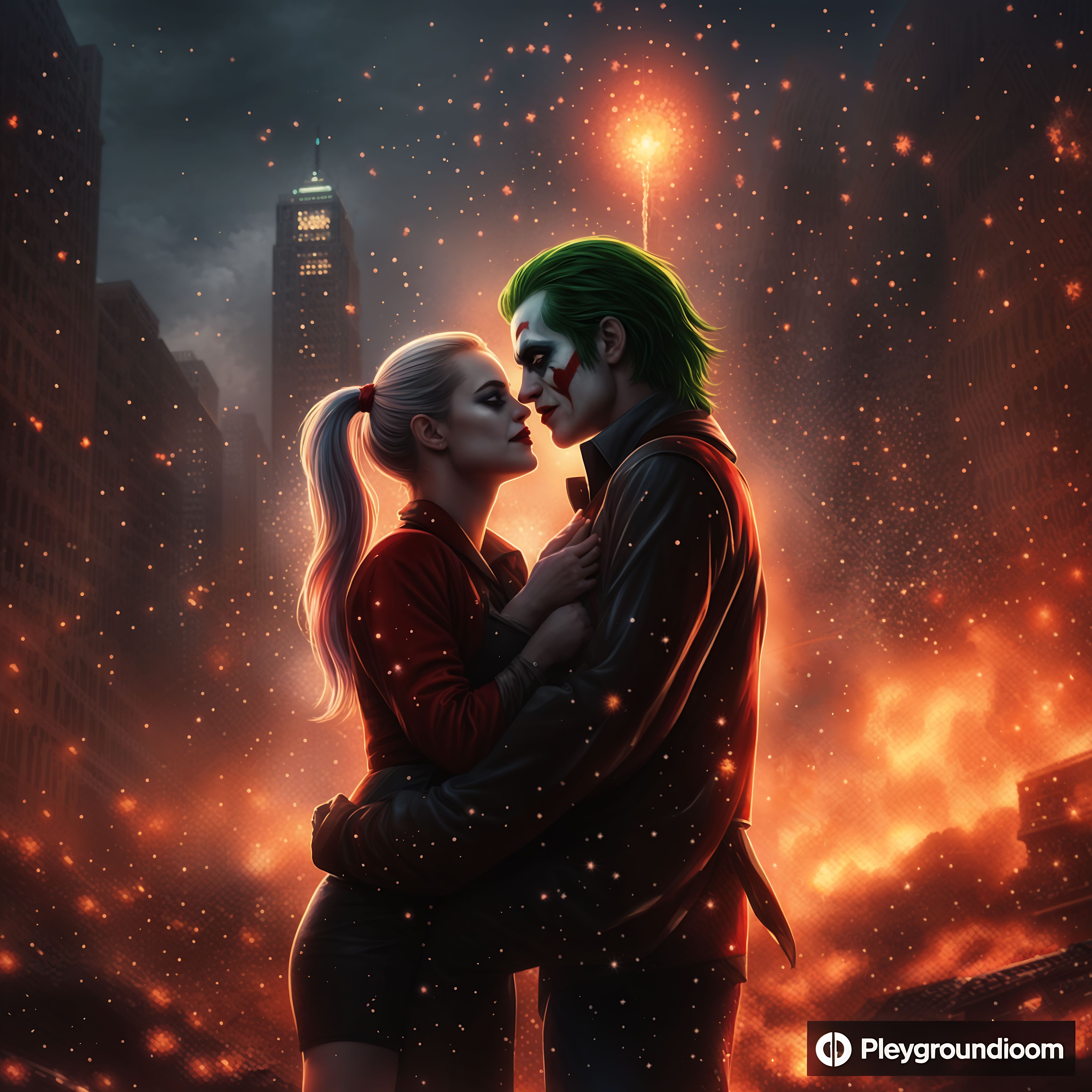 Harley Quinn Kissing Joker