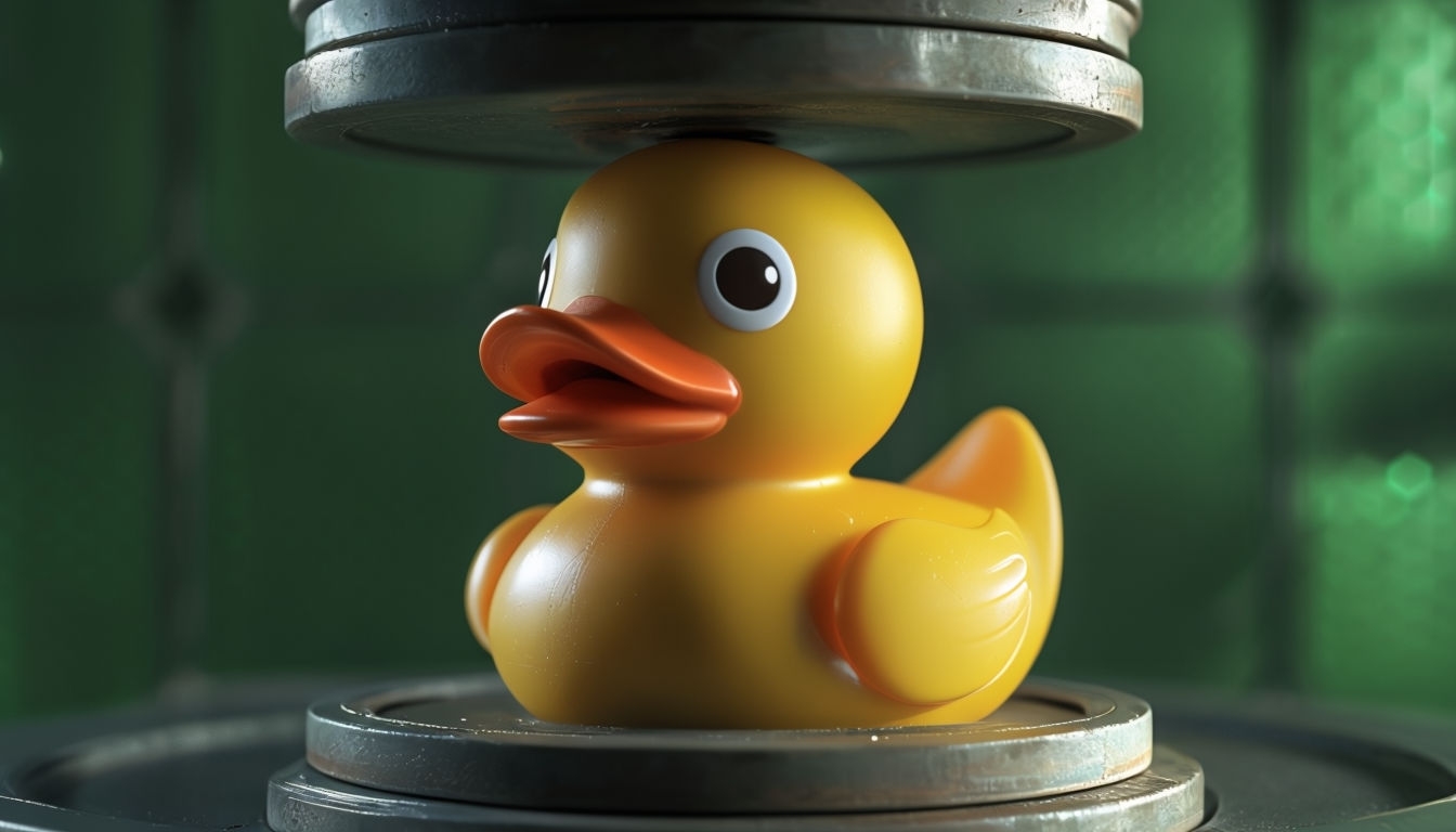 Futuristic Yellow Rubber Duck Under Pressure 3D Render Background Virtual Backgrounds
