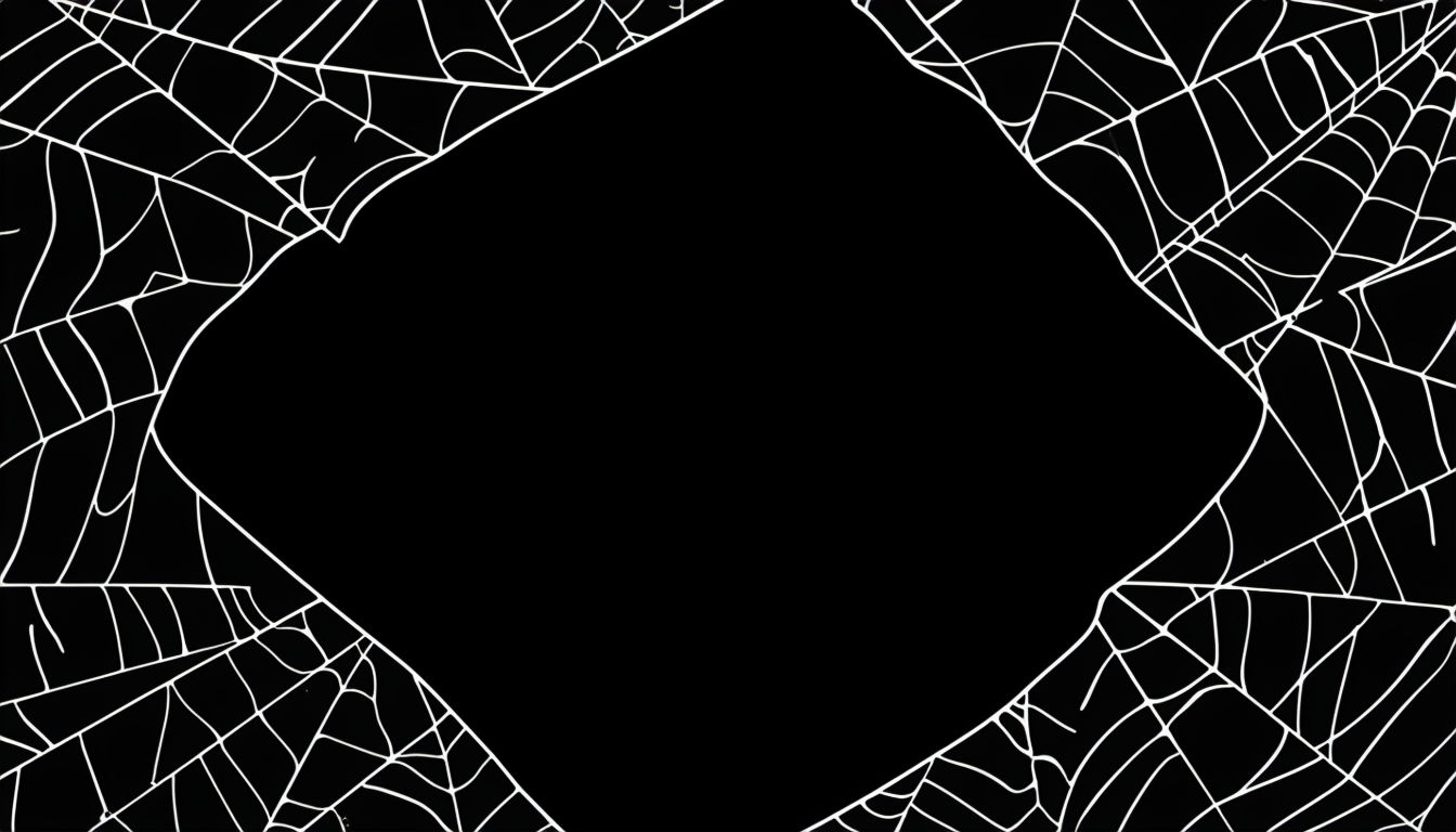 Intricate Black and White Spider Web Digital Background Art