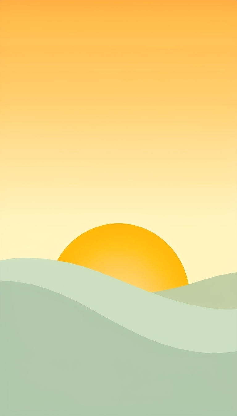 Serene Minimalist Sunrise Vector Illustration for Mobile Wallpaper