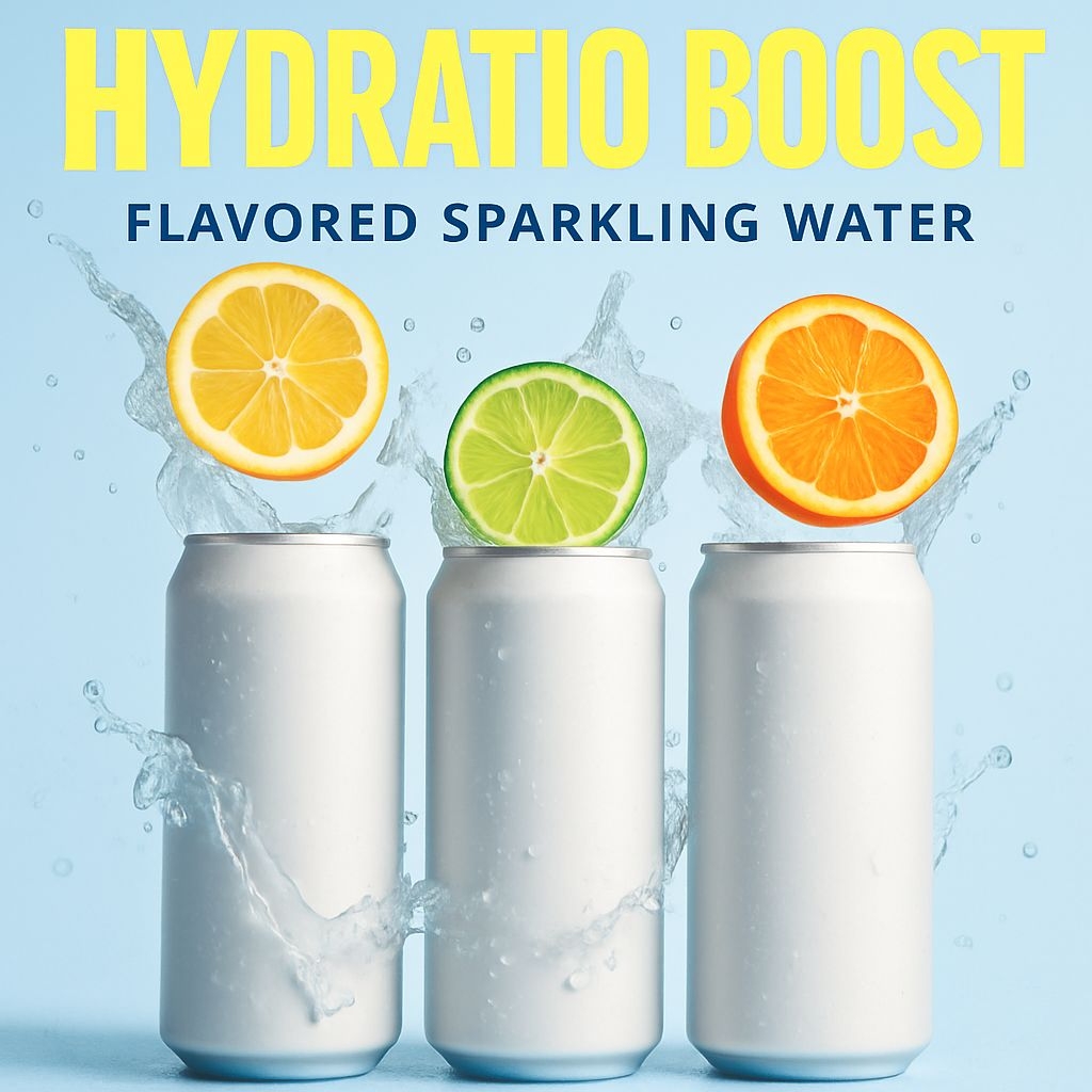 Refreshing Flavored Sparkling Water Promotion Ad Design