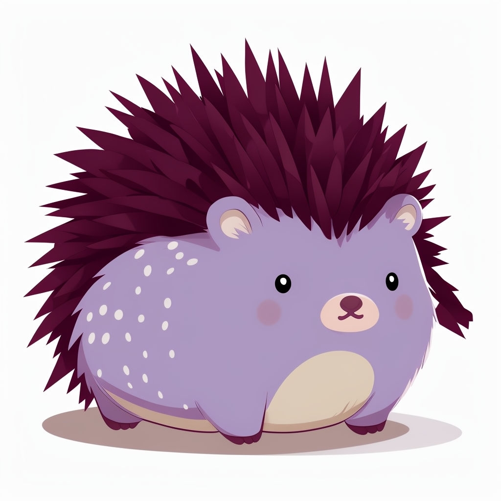 Adorable Cartoon Hedgehog Character Illustration Sticker