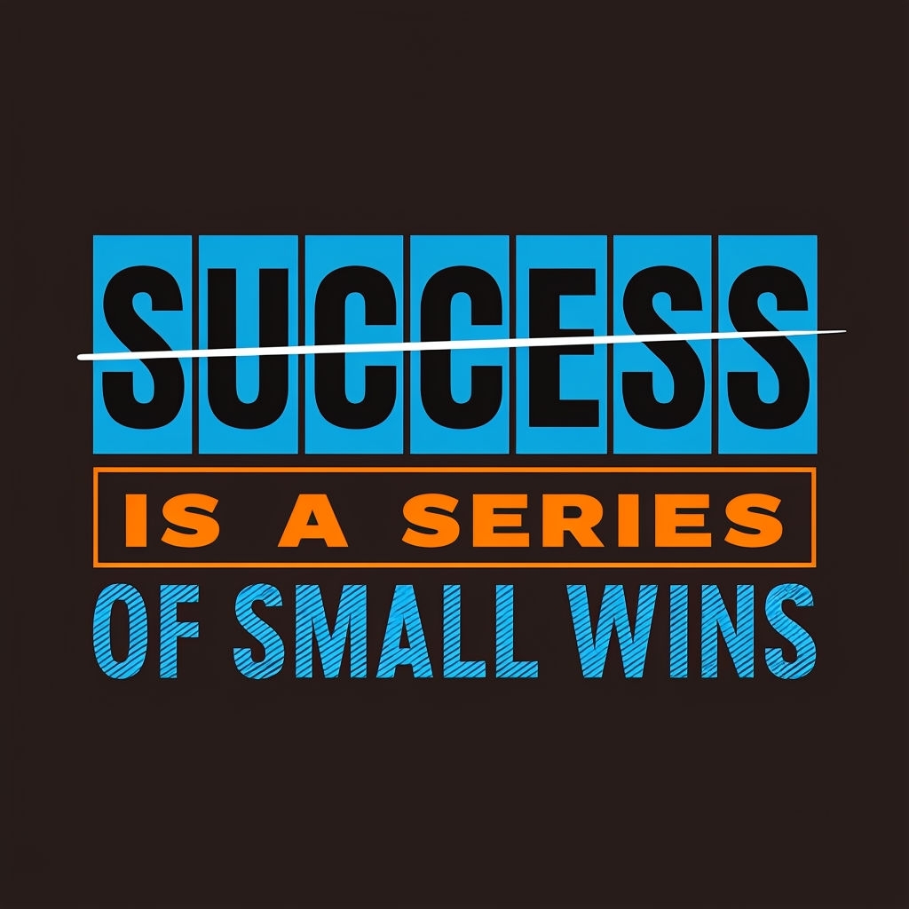 Motivational Success Quote with Colorful Typography T-Shirt