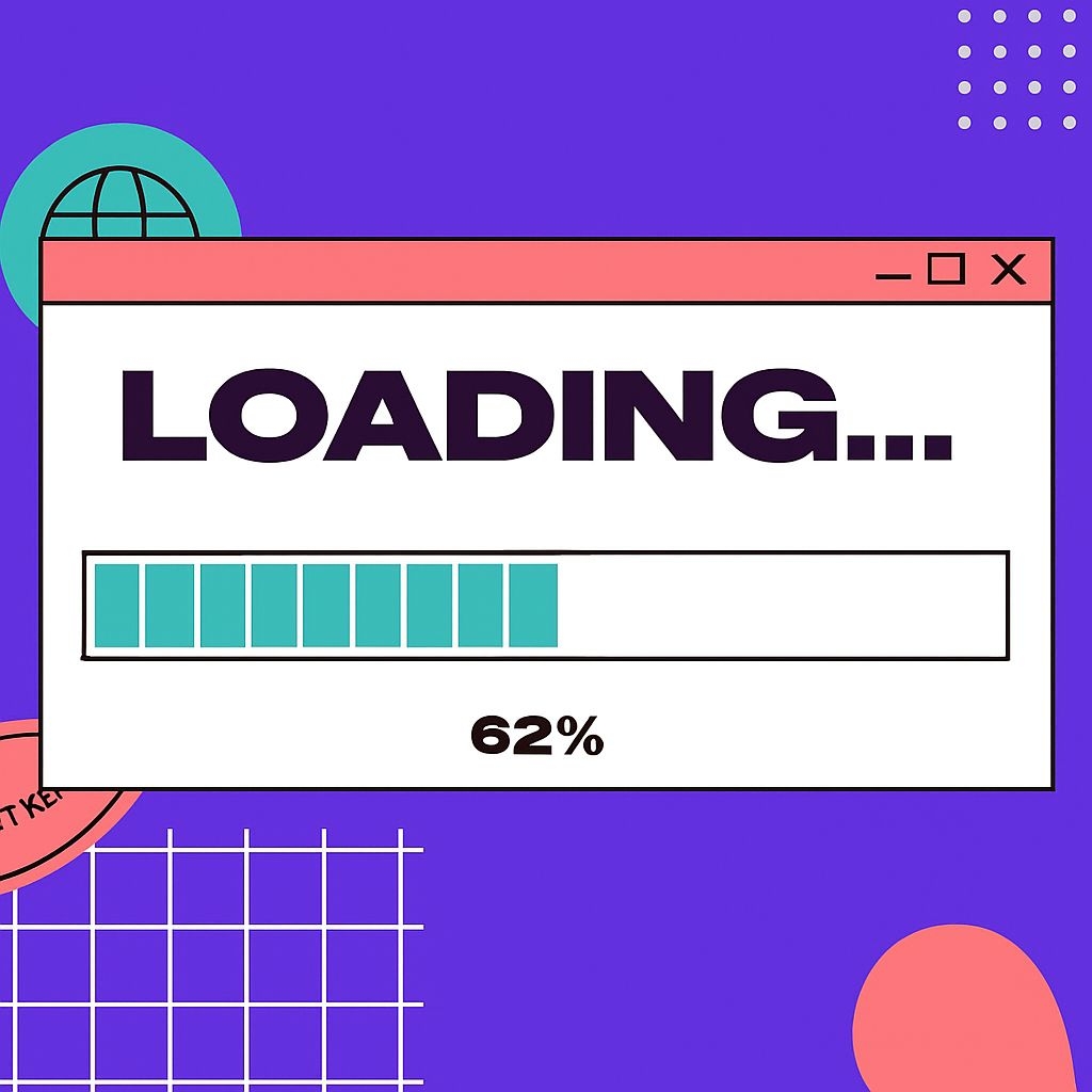 Modern Vibrant Loading Screen Digital Art for Social Media Post