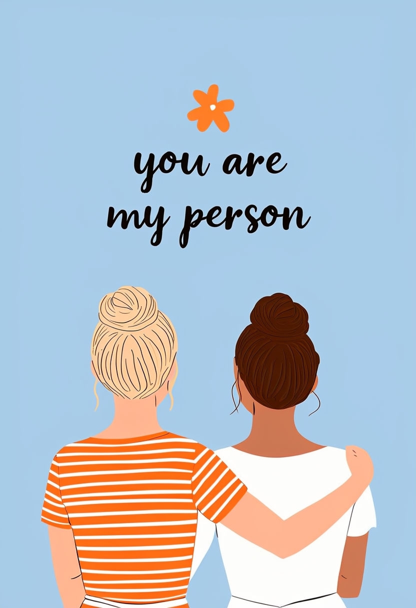 You Are My Person Digital Illustration of Friendship Card