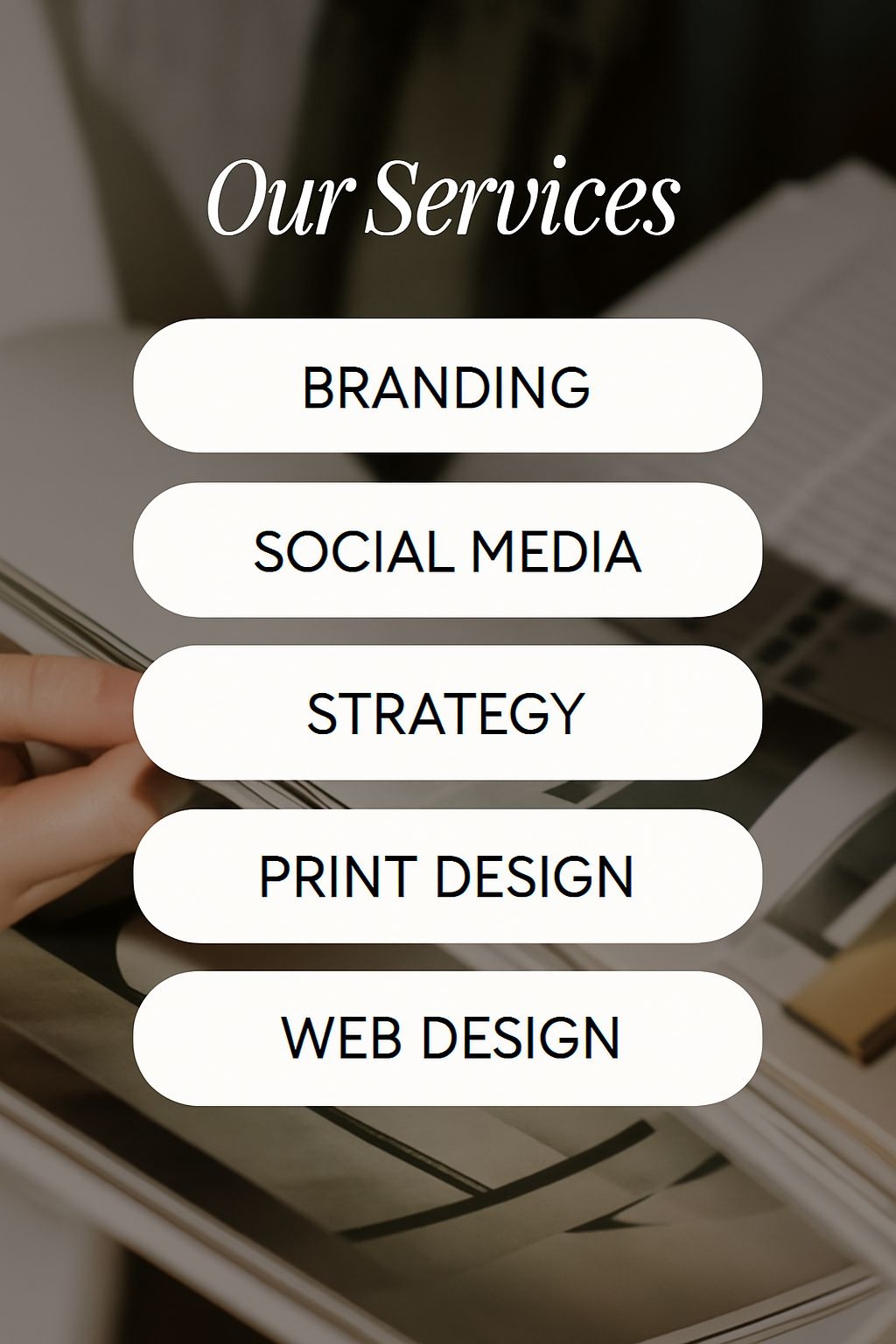 Elegant Our Services Digital Interface Design for Social Media Post