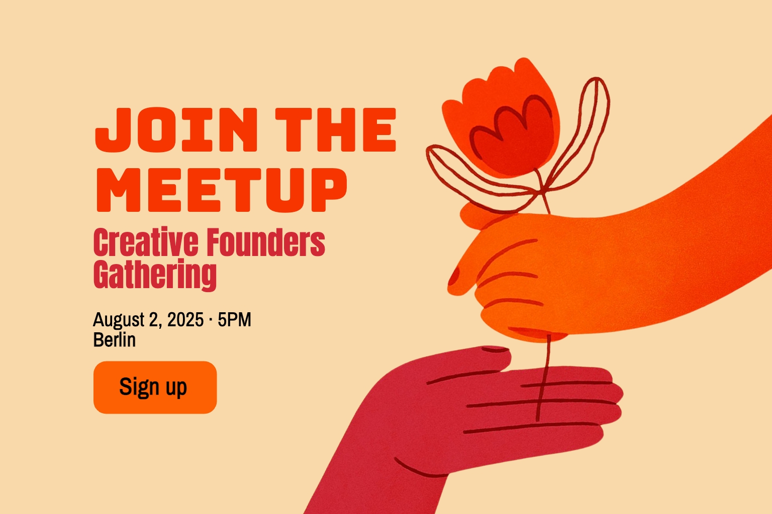Join the Meetup Creative Founders Gathering Promotional Banner