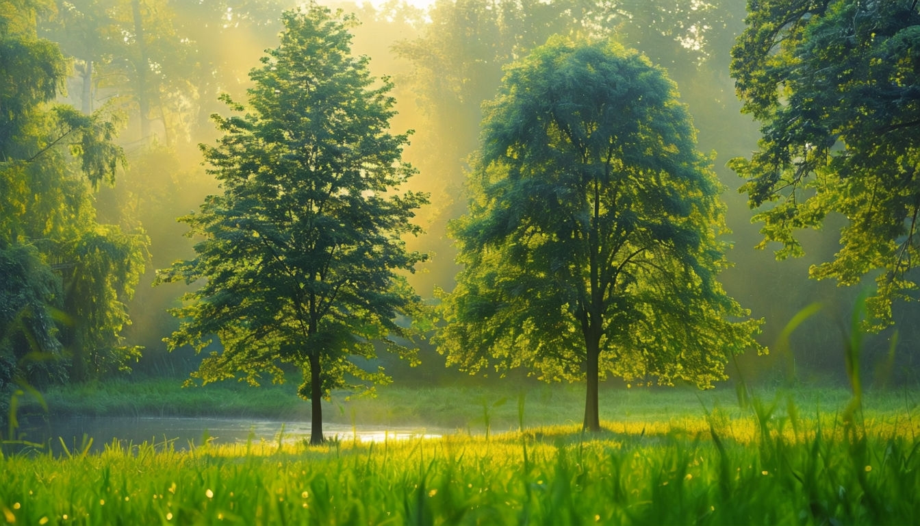 Serene Nature Landscape at Dawn or Dusk Virtual Background