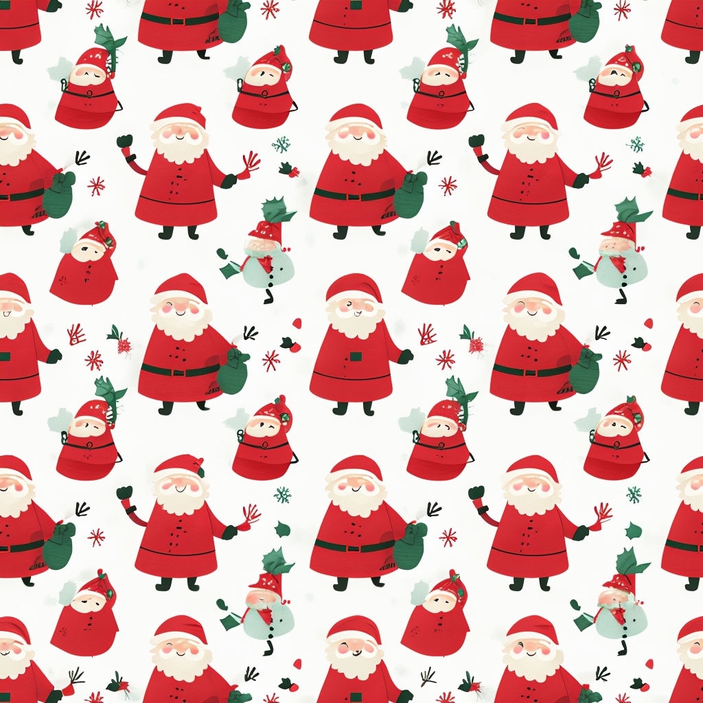 Playful Santa Claus Holiday Pattern for Festive Decor Seamless Pattern