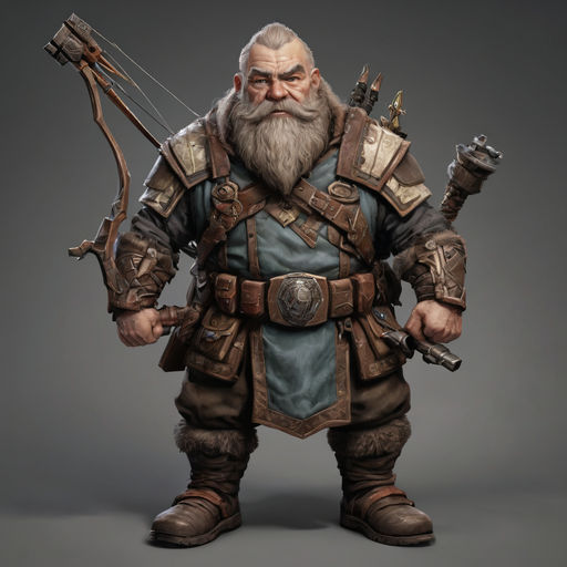 Dwarf dwarven ranger hunter crossbow by Nathan Grammer - Playground