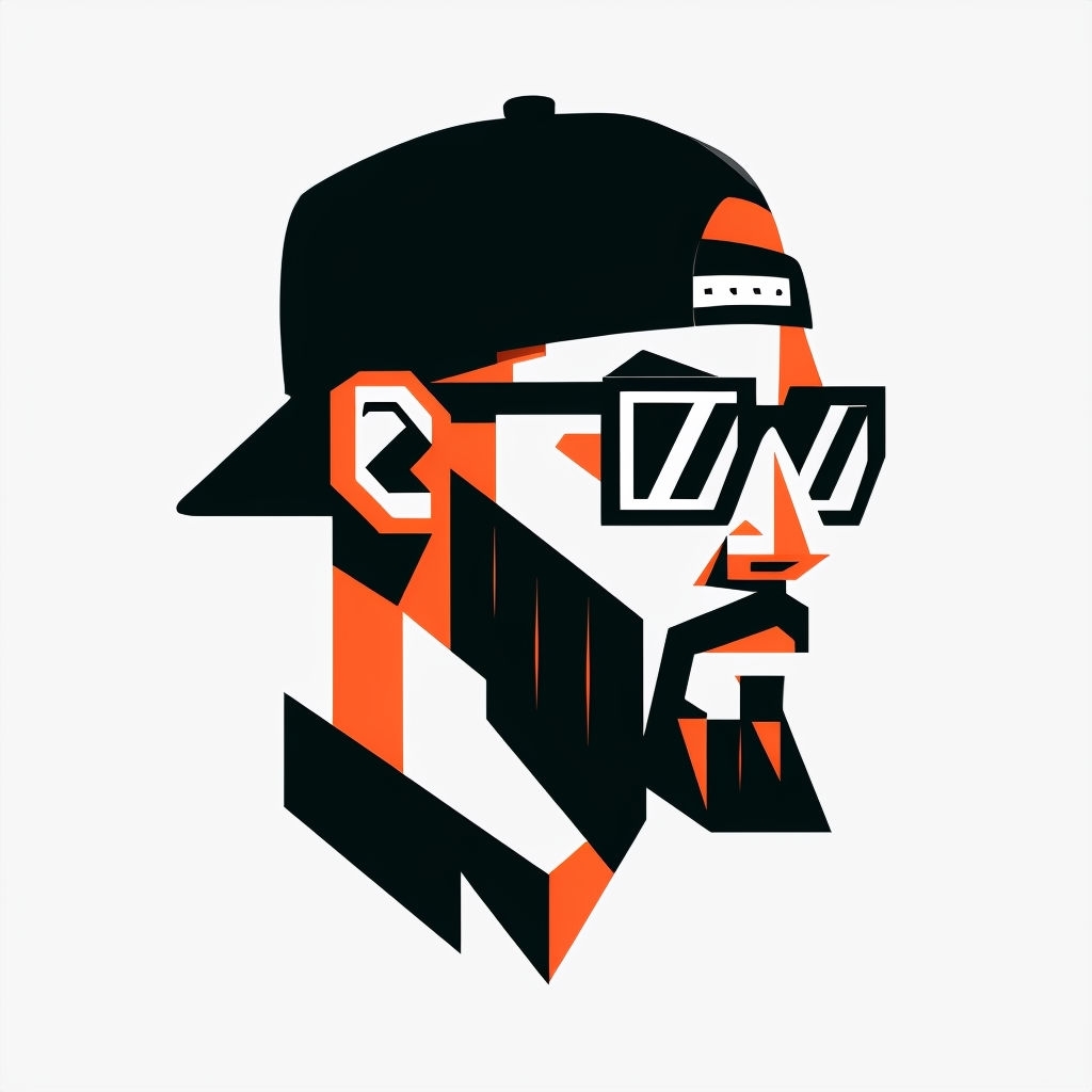 Stylized Geometric Male Figure Illustration Sticker