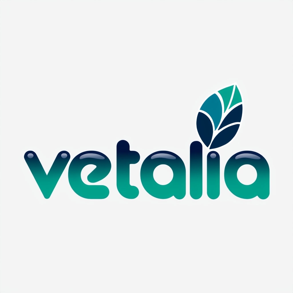 Modern Gradient Vetalia Logo with Leaf Graphic Design