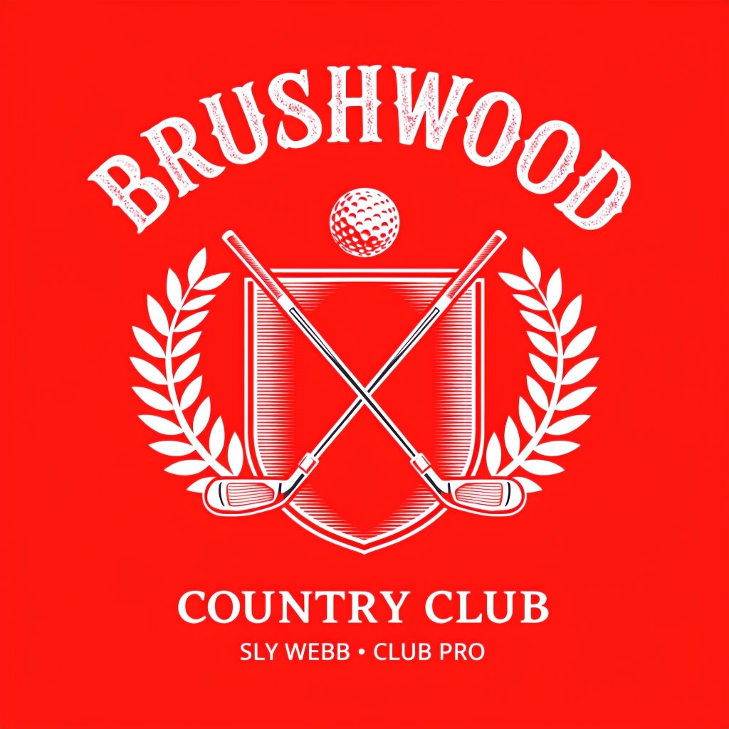 Elegant Red Brushwood Country Club Logo Design