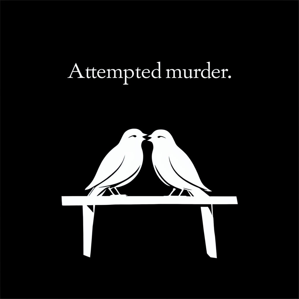Minimalist Bird Silhouettes with Attempted Murder Text T-Shirt