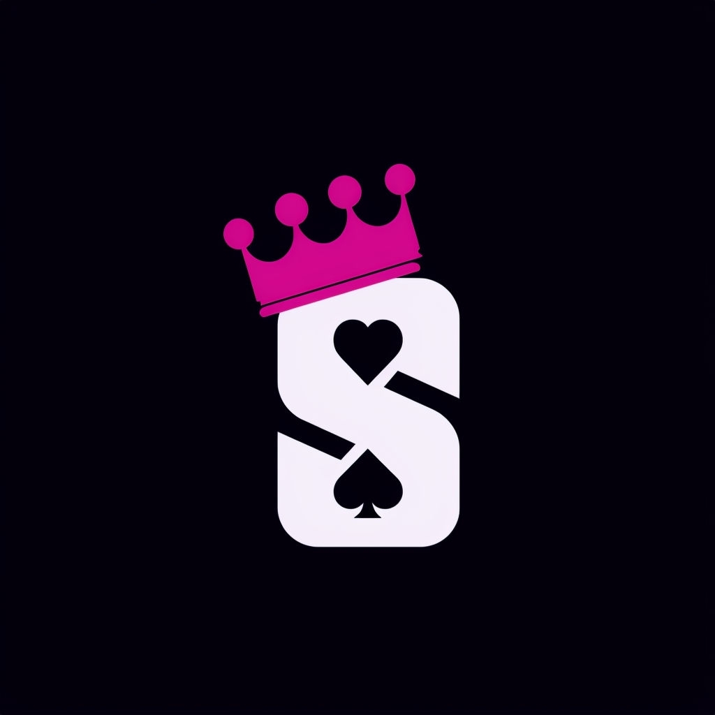 Modern Minimalist Magenta Crown and Letter S Logo