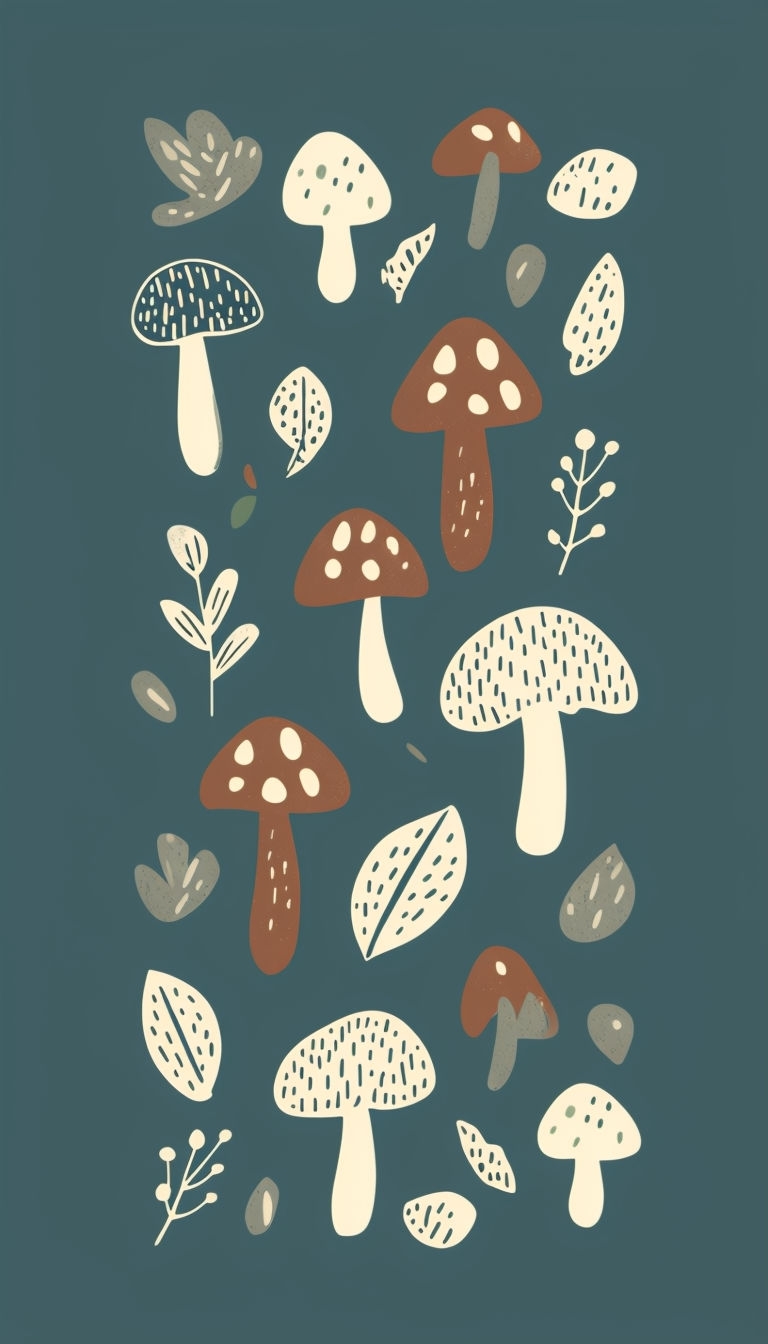Whimsical Forest Flora Graphic Design for Phone Case Cover