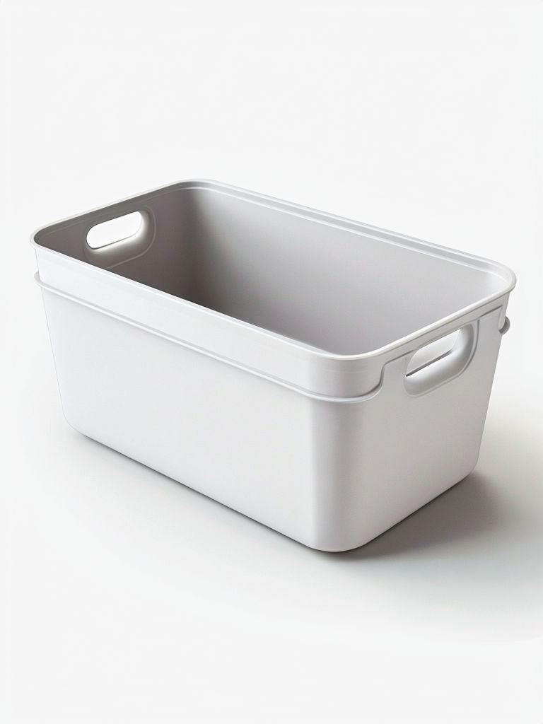 Modern Minimalist White Storage Bin Mockup