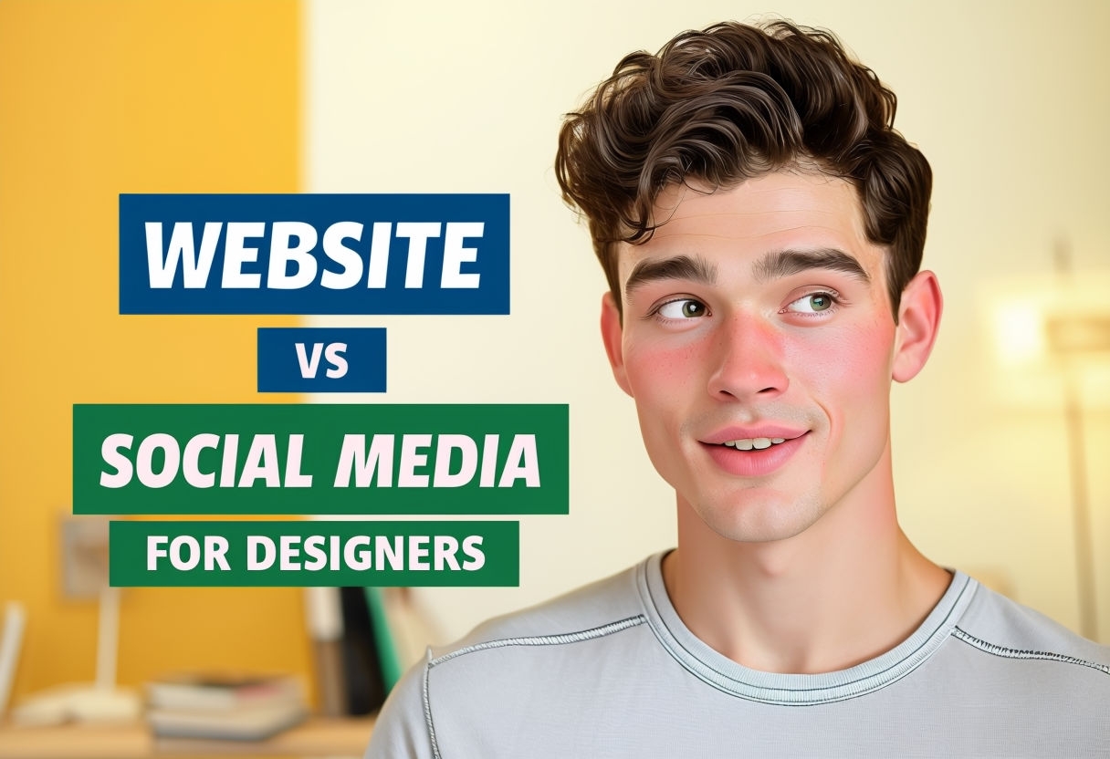 Promotional Image of Website vs Social Media for Designers Social Media Post