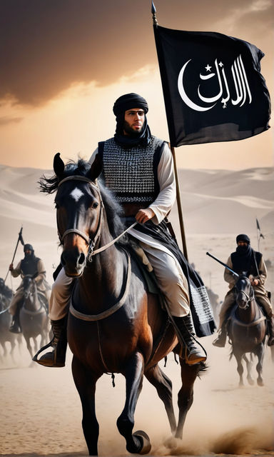 Imagine a scene where Khalid ibn alWalid by ibink Playground