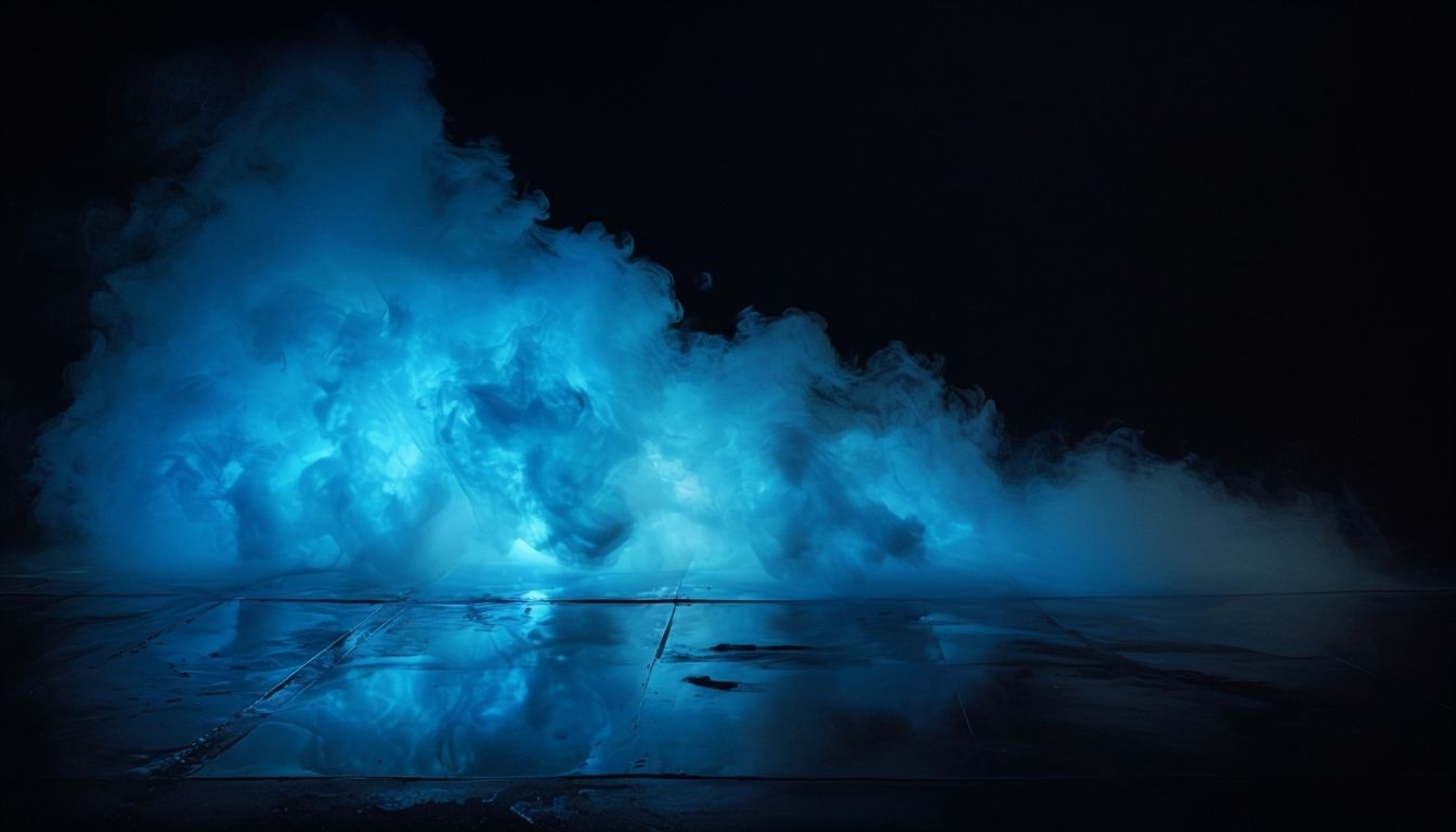 Ethereal Blue Smoke and Reflective Surface Virtual Background