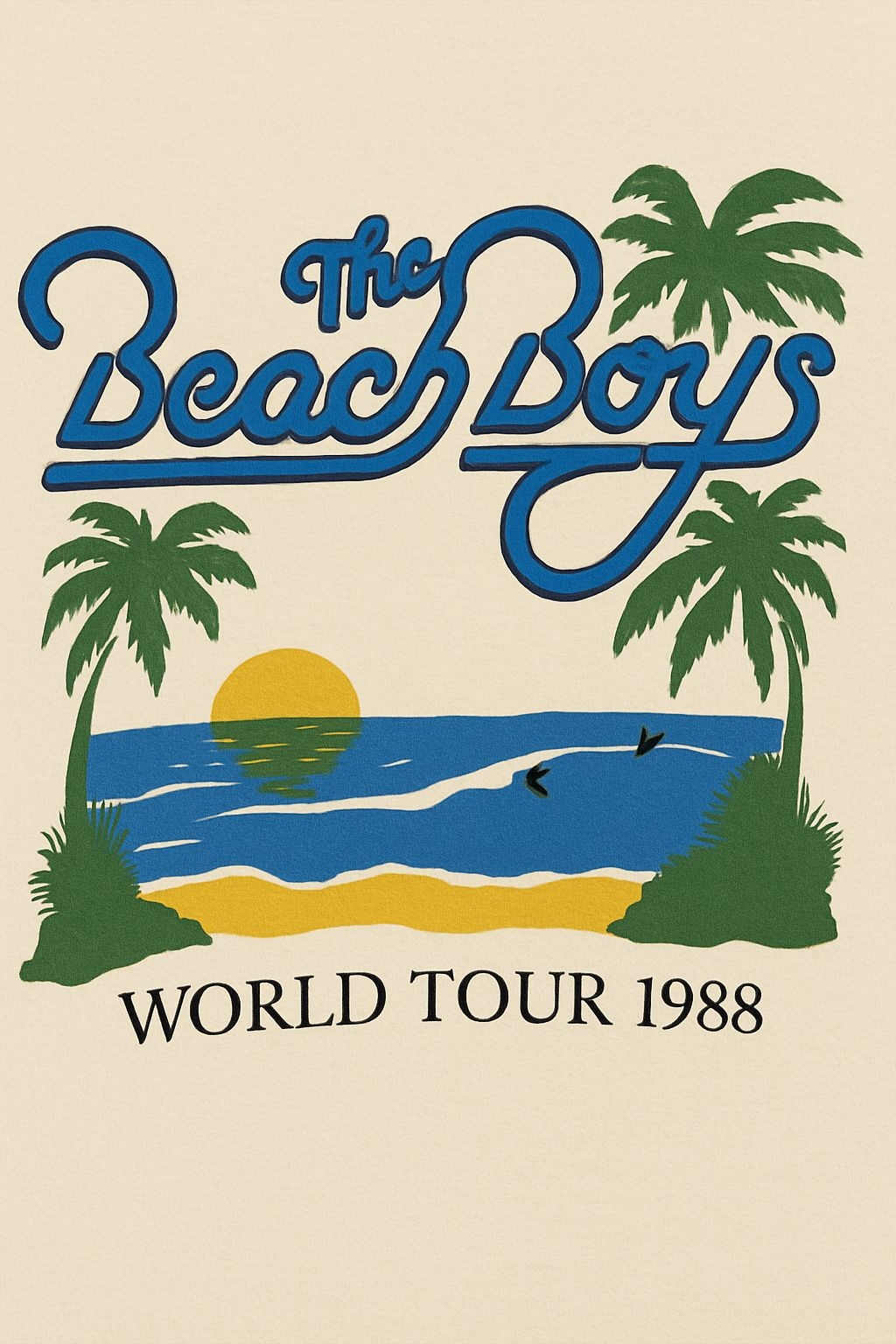 The Beach Boys 1988 World Tour Nostalgic Graphic T-Shirt