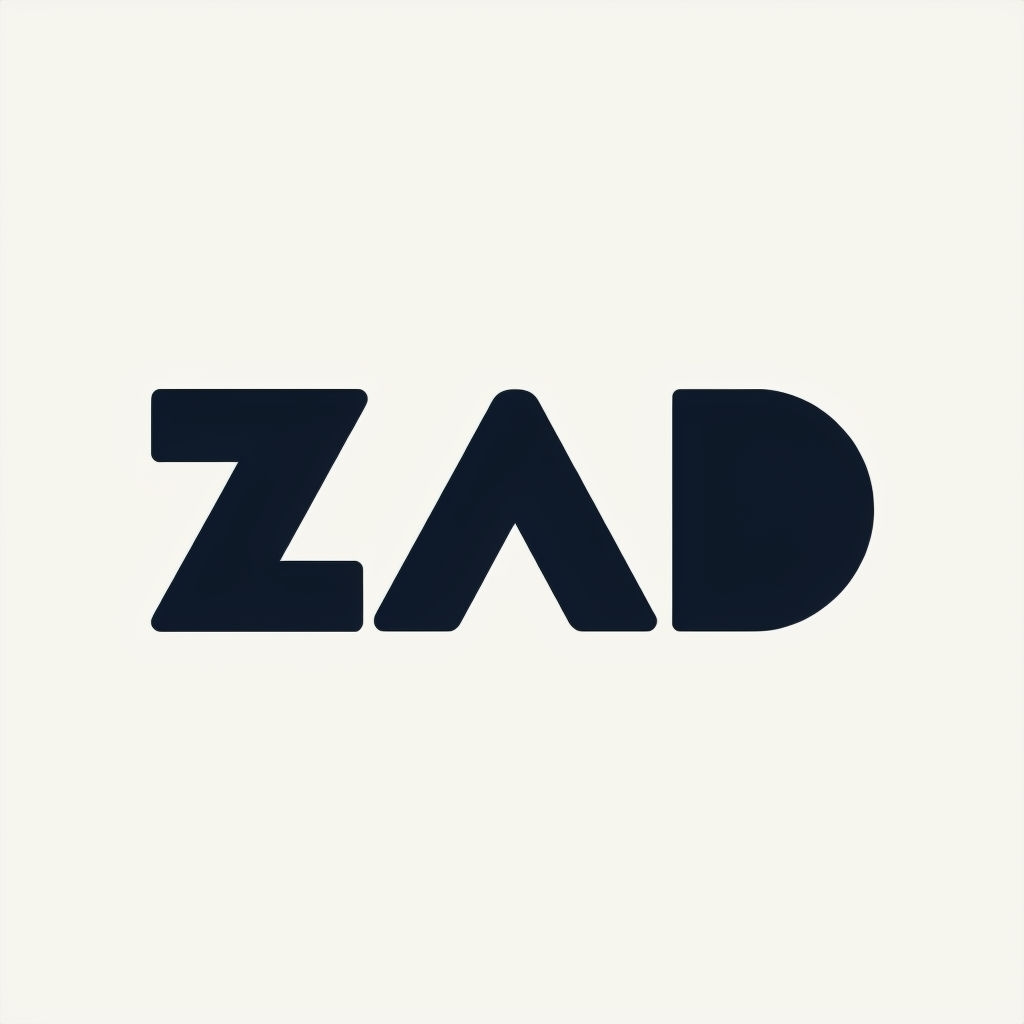 Minimalist ZAD Logo Design with Geometric Typography Logo