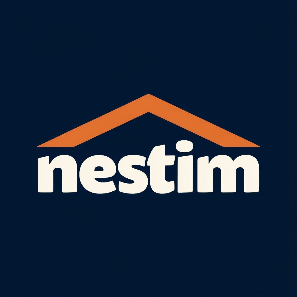 Modern Minimalist Nestim Housing Logo Design with Earthy Tones