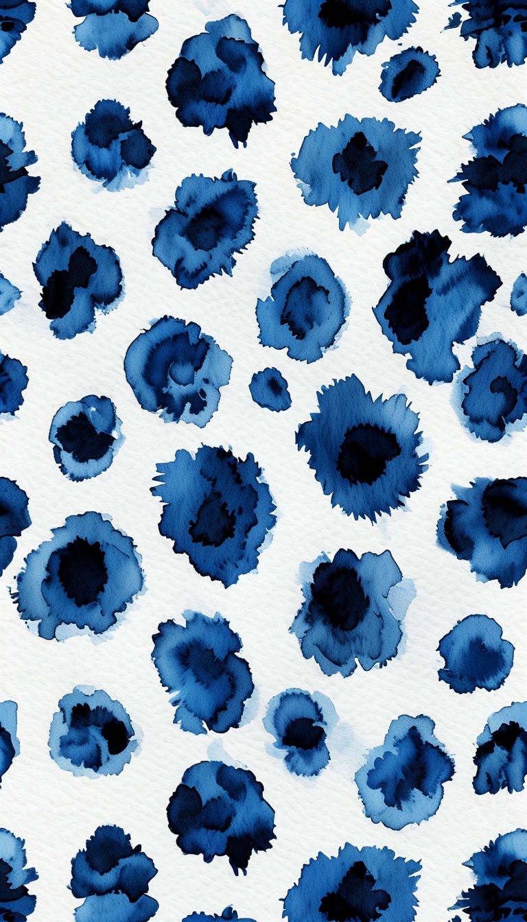 Vibrant Blue Watercolor Leopard Spots Phone Case Cover
