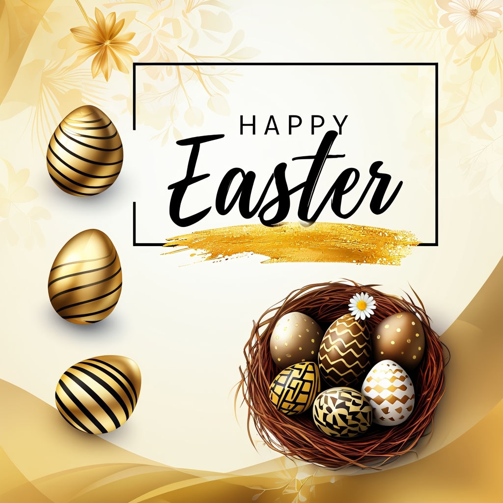 Elegant Modern Easter Greeting Card Design for Social Media Post