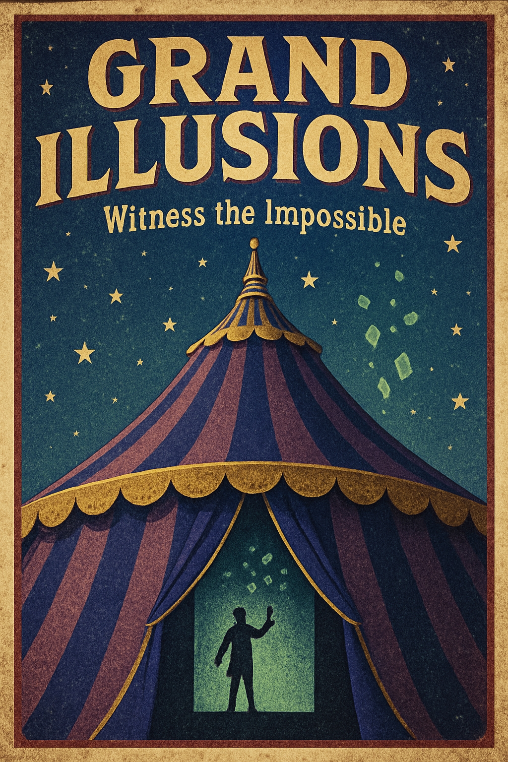 Vintage Grand Illusion Show Circus Tent Promotional Poster