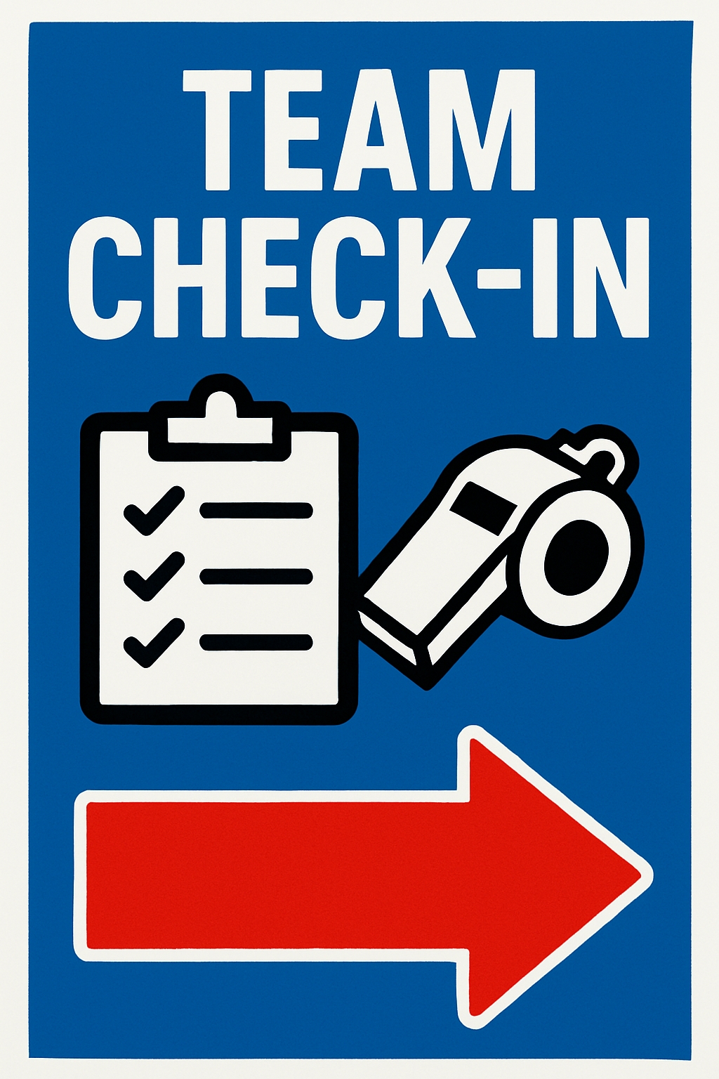 Modern Minimalist TEAM CHECK-IN Graphic Design Event Sign