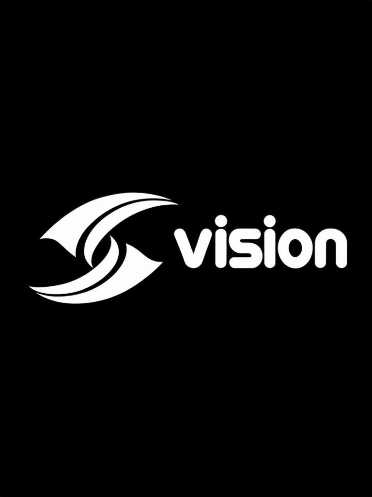 Minimalist White Vision Logo on Black Background T-shirt