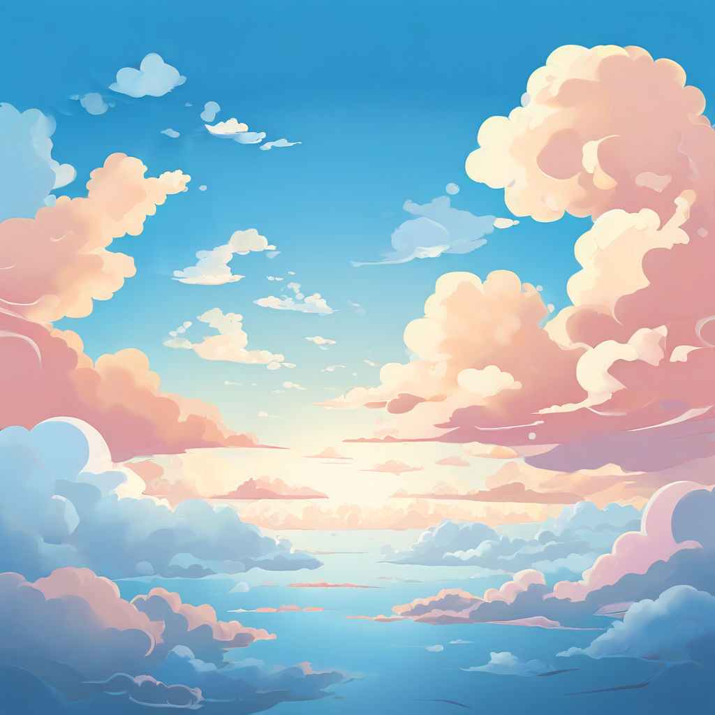 Cartoon sky with clouds on bottom by Actibor Videos - Playground