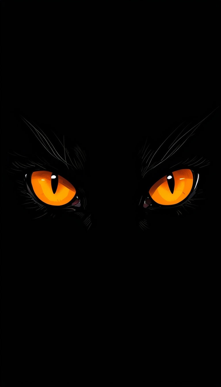 Glowing Amber Yellow Eyes on Black Background Phone Case Cover