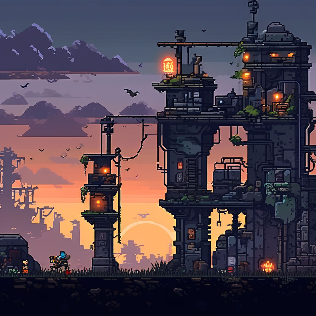 2D platformer pixel art assets in post-apocalyptic setting by Серёжка ...