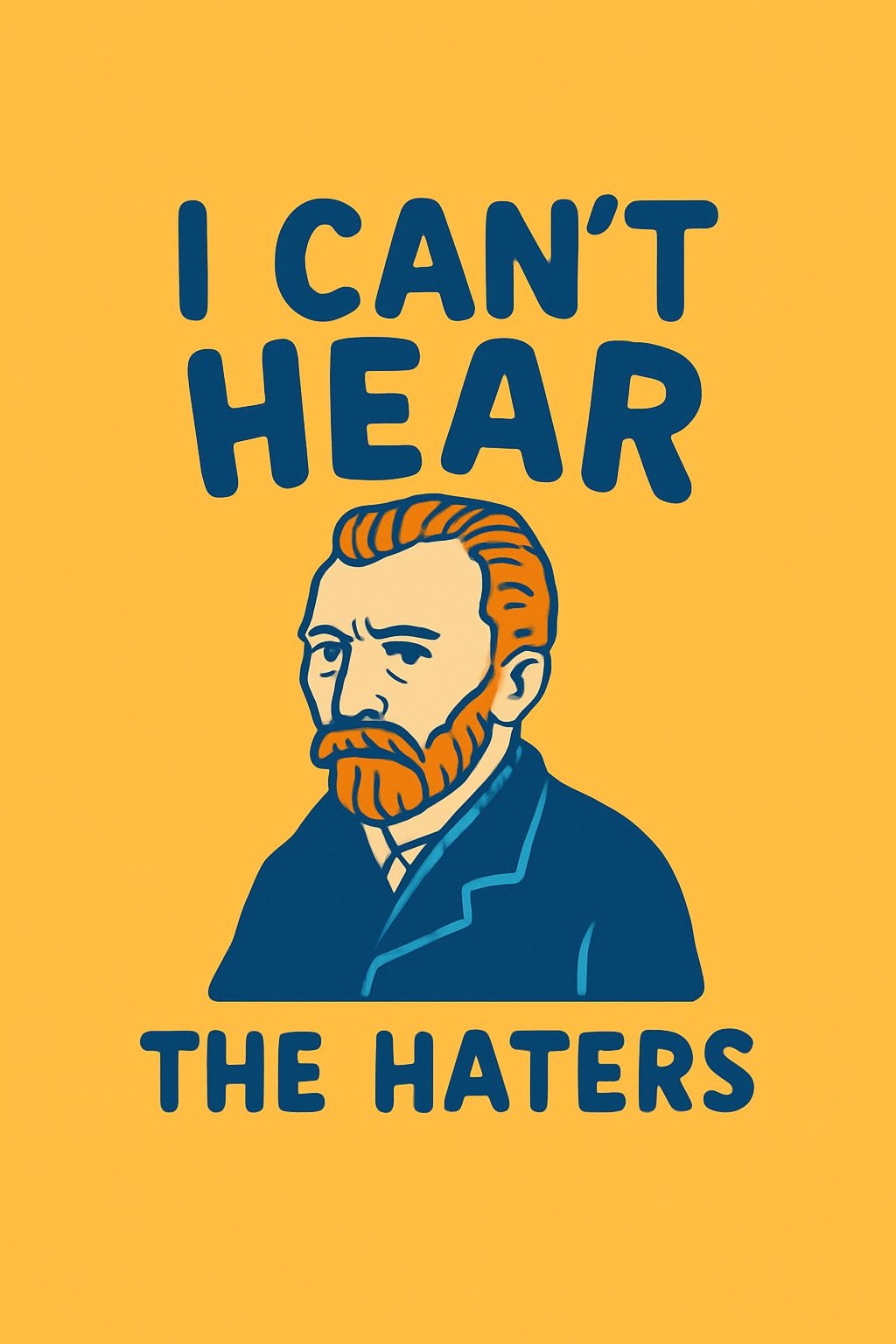 Vincent van Gogh Inspired Illustration T-Shirt with Bold Text