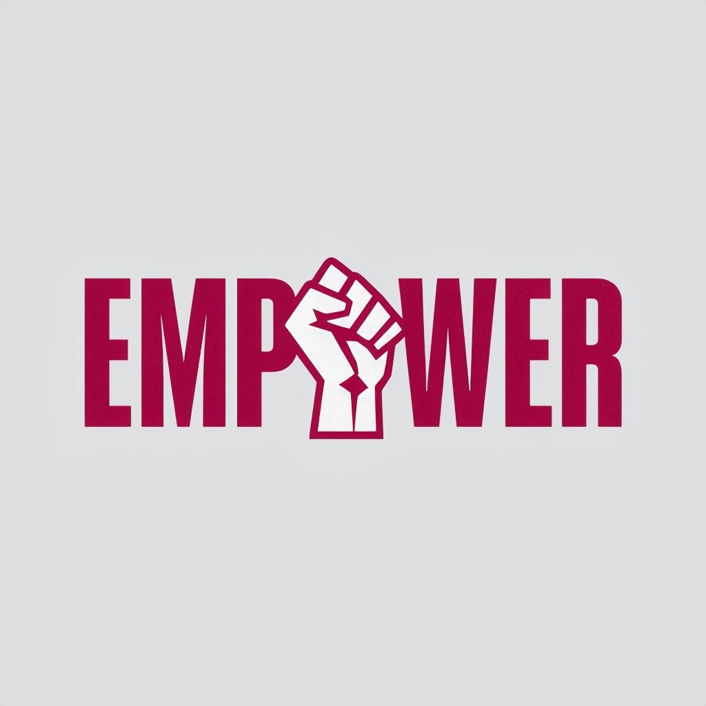 Empowerment Fist Design in Bold Crimson T-Shirt