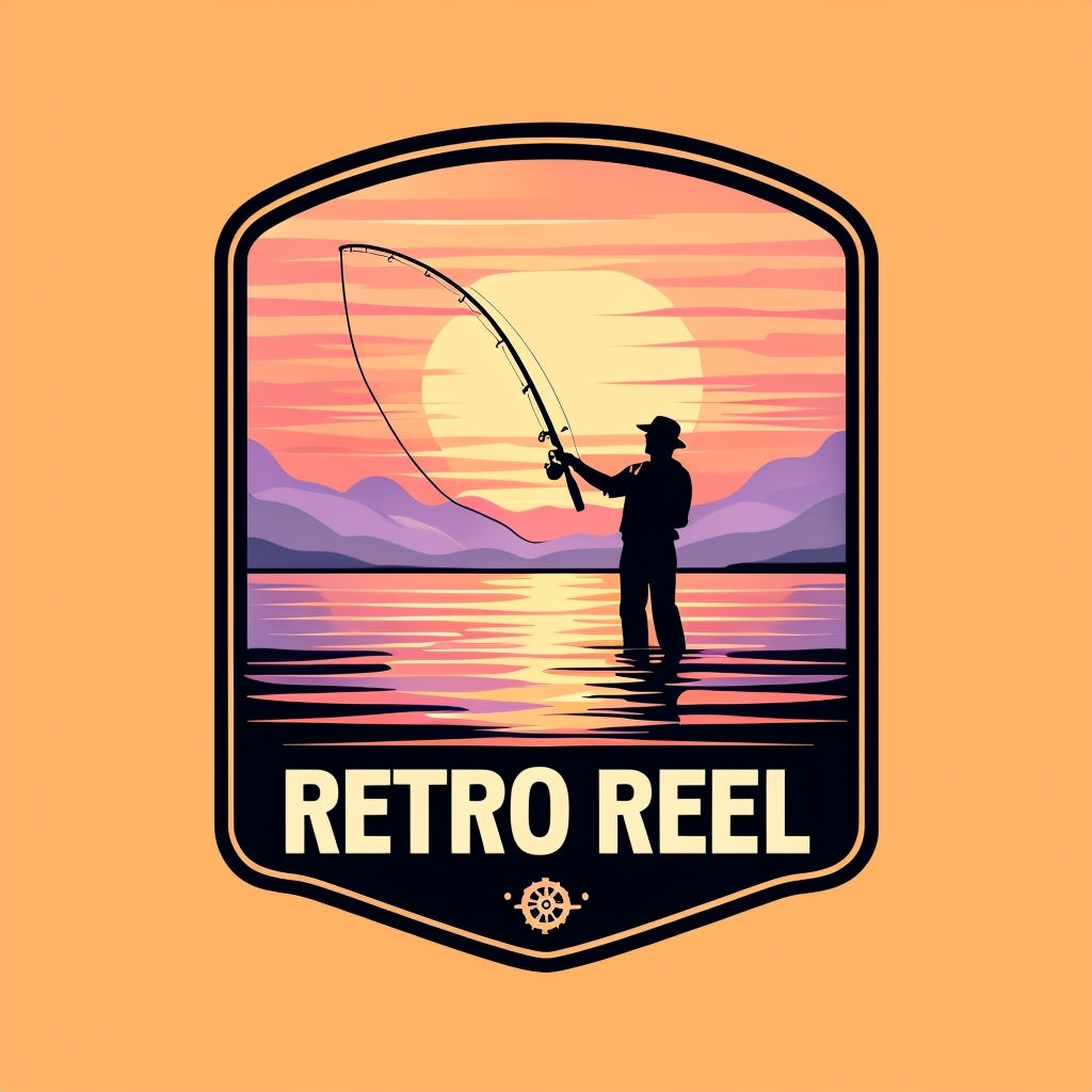 Retro Fisherman Silhouette Logo for Fishing Enthusiasts T-shirt