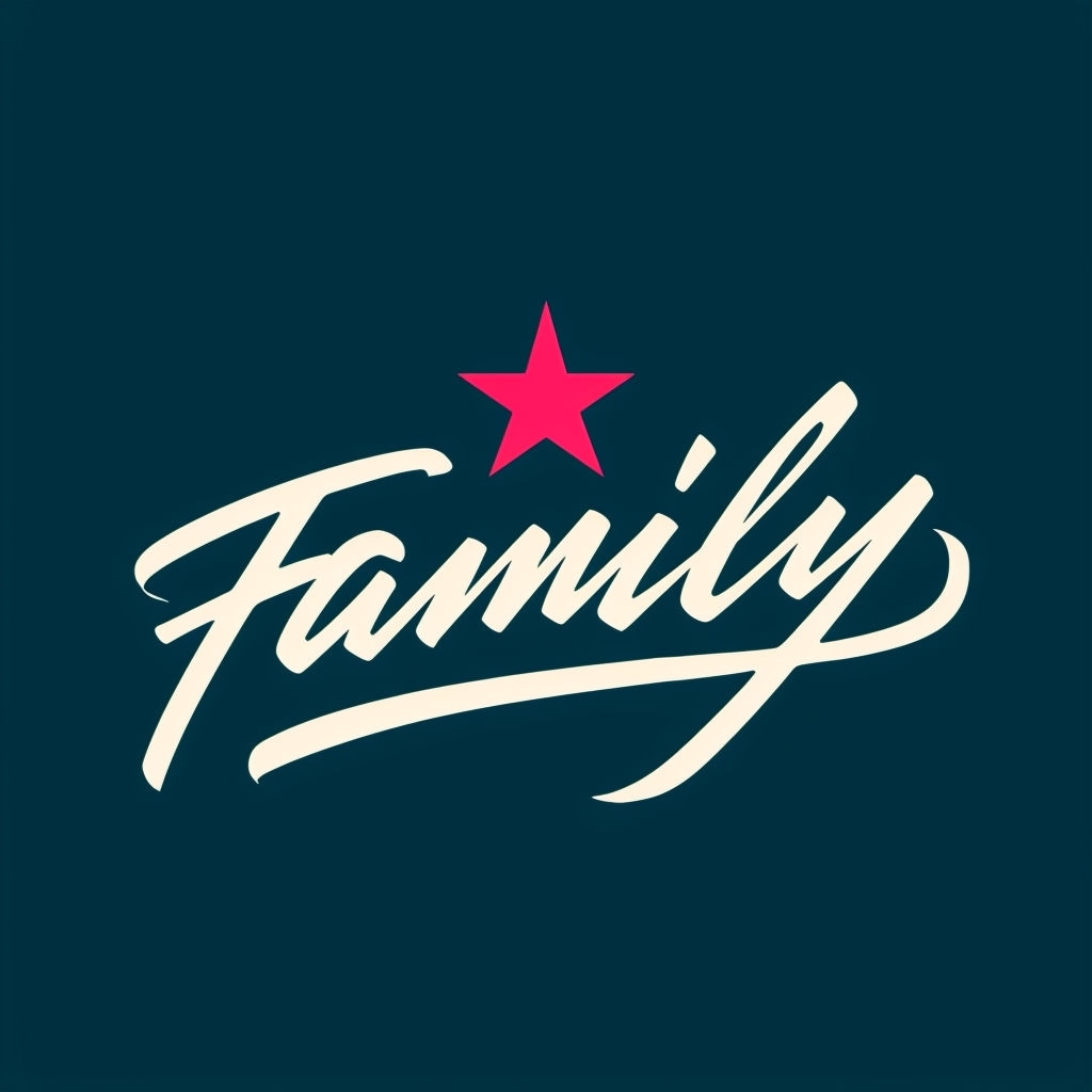 Elegant Family Logo Design with Crimson Star Hat