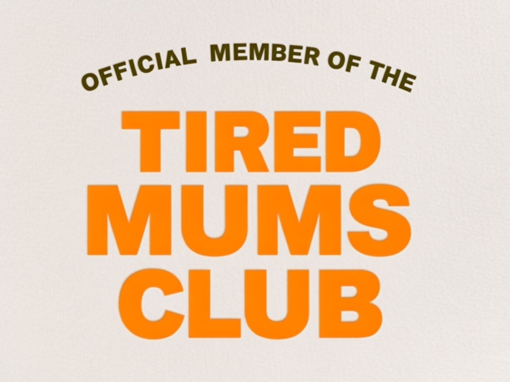 Tired Mums Club Official Member Typography T-Shirt