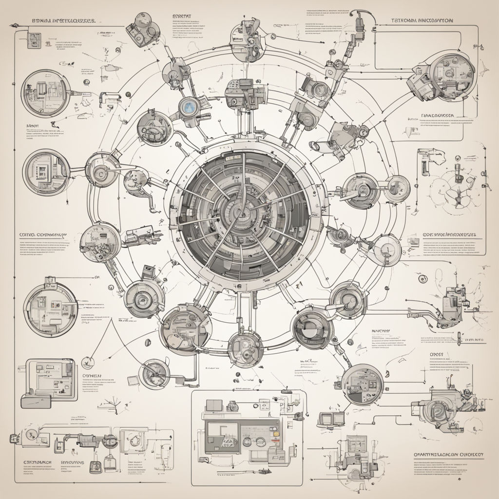Create an image that reveals the complex diagrams schematics... by ...