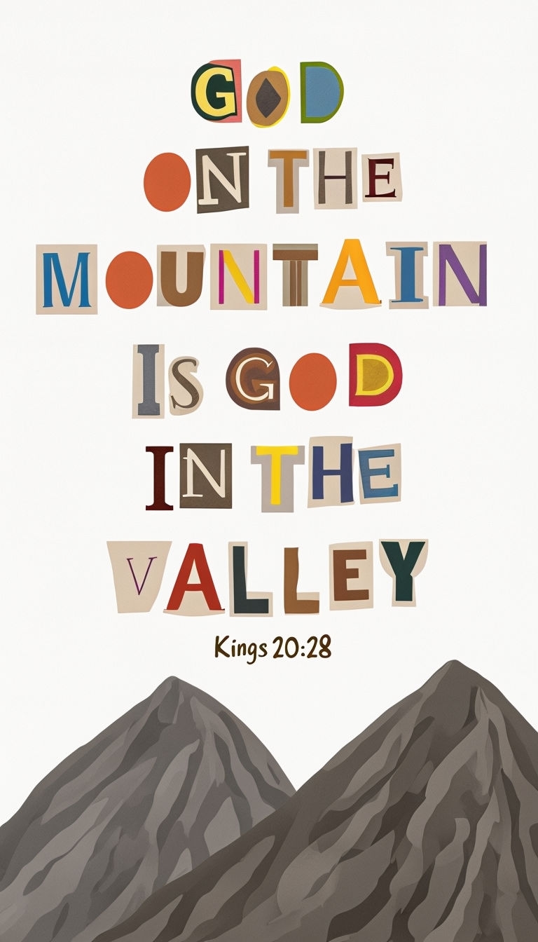 Colorful God on the Mountain Inspirational Art Poster
