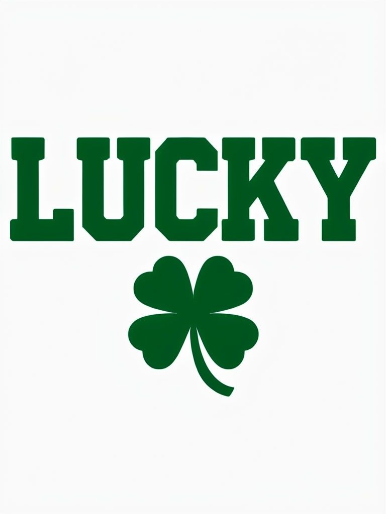 Bold Green Lucky Shamrock Design Minimalist Poster