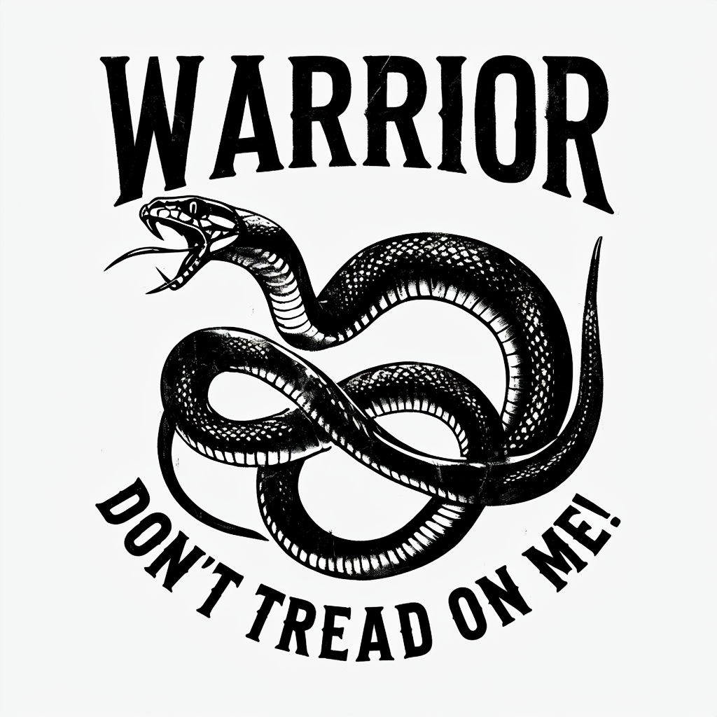 Vintage Snake Warrior Don't Tread on Me Graphic T-Shirt